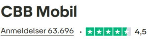 Viser trustpilot score for CBB Mobil