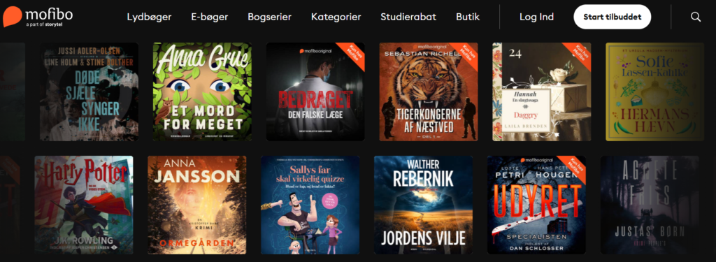 Forside af Mofibos hjemmeside