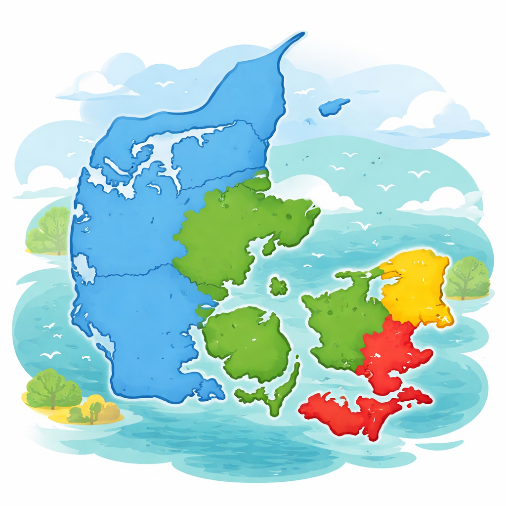 Et kort over hele Danmark