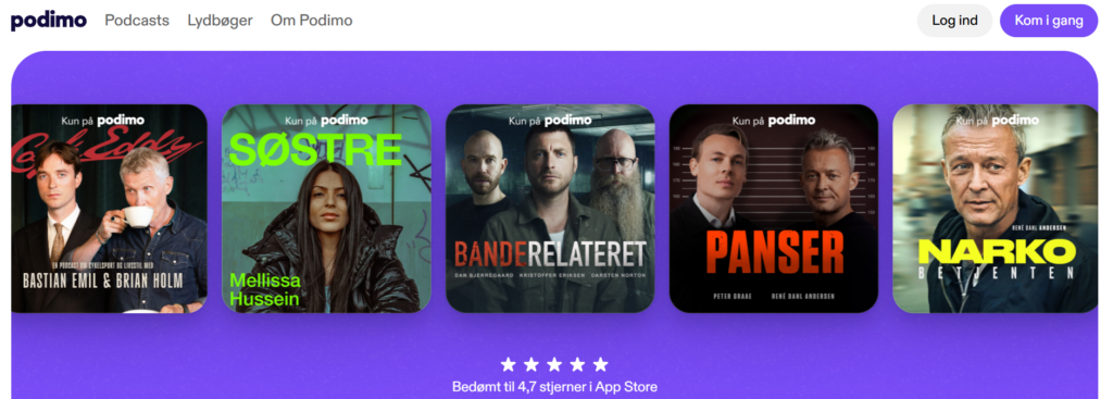Podimos forside på hjemmeside