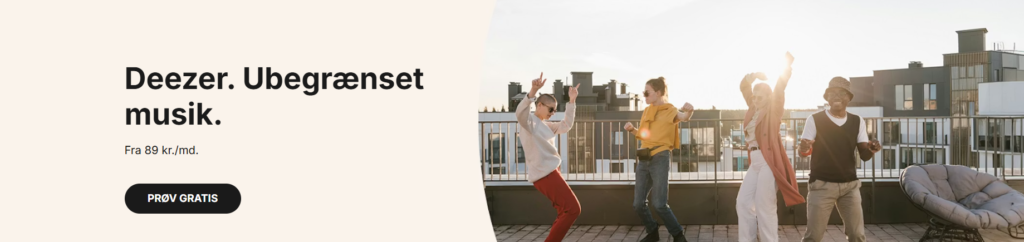 Forside af 3 mobilabonnement med musik Deezer